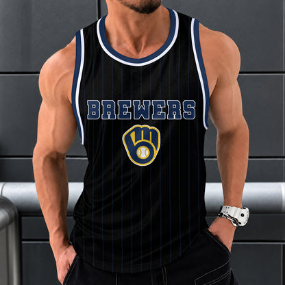 [FLASH SALE] NEW CUSTOMIZED MLB15 MBS MILWAUKEE BREWERS UNISEX TANK TOP