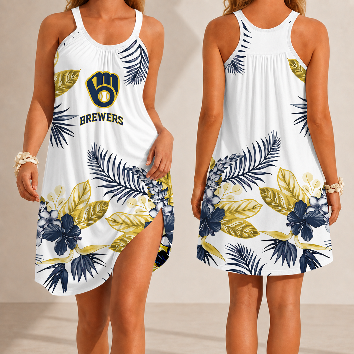 [FLASH SALE] NEW CUSTOMIZED MLB15 MBS MILWAUKEE BREWERS CAMISOLE DRESS