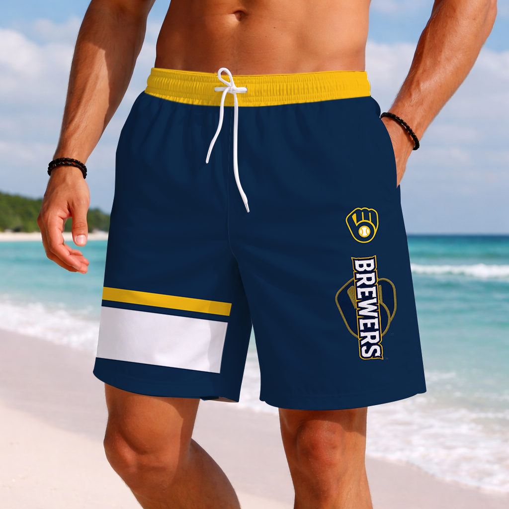 [FLASH SALE] NEW PREMIUM MLB15 MBS MILWAUKEE BREWERS BASEBALL SHORT PANTS