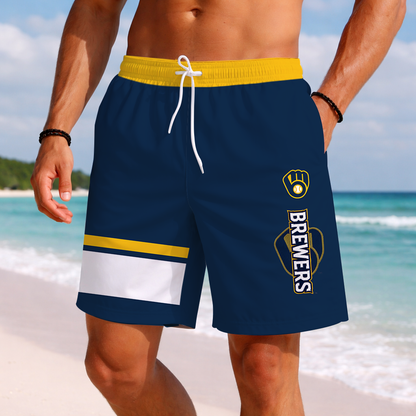 [FLASH SALE] NEW PREMIUM MLB15 MBS MILWAUKEE BREWERS BASEBALL SHORT PANTS