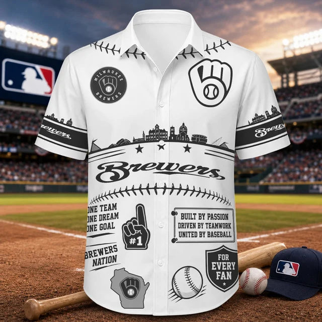 [FLASH SALE] NEW CUSTOMIZED MLB15 MBS MILWAUKEE BREWERS UNISEX HAWAIIAN SHIRT