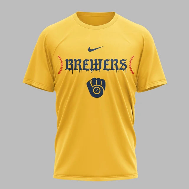 [FLASH SALE] NEW CUSTOMIZED MLB15 MBS MILWAUKEE BREWERS MUTICOLOR T-SHIRT