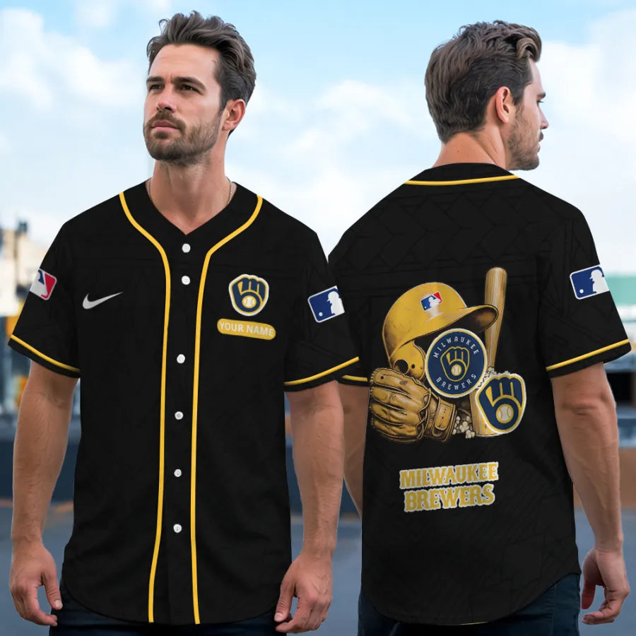 [FLASH SALE] NEW CUSTOMIZED MLB15 MBS MILWAUKEE BREWERS BASEBALL JERSEY