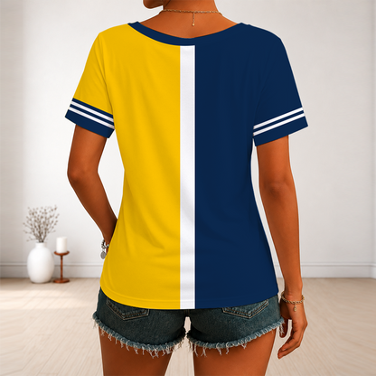[FLASH SALE] NEW CUSTOMIZED MLB15 MBS MILWAUKEE BREWERS V-NECK FEMALE SHIRT