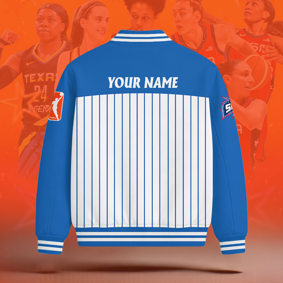 [FAN FAVORITE] NEW CUSTOMIZED WNBA15 DTS DETROIT SHOCK BASEBALL JACKET