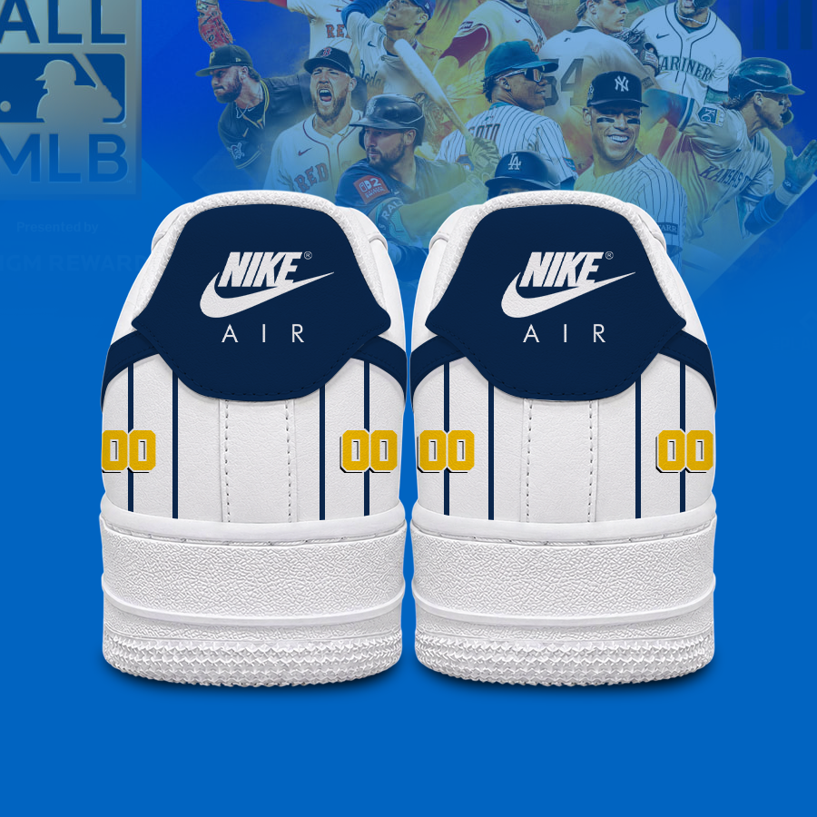 [FLASH SALE] NEW CUSTOMIZED MLB15 MBS MILWAUKEE BREWERS AF1 SHOES