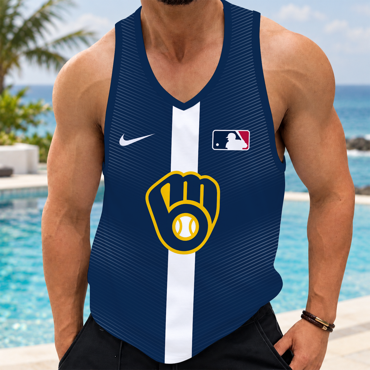 [FLASH SALE] NEW CUSTOMIZED MLB15 MBS MILWAUKEE BREWERS UNISEX TANK TOP