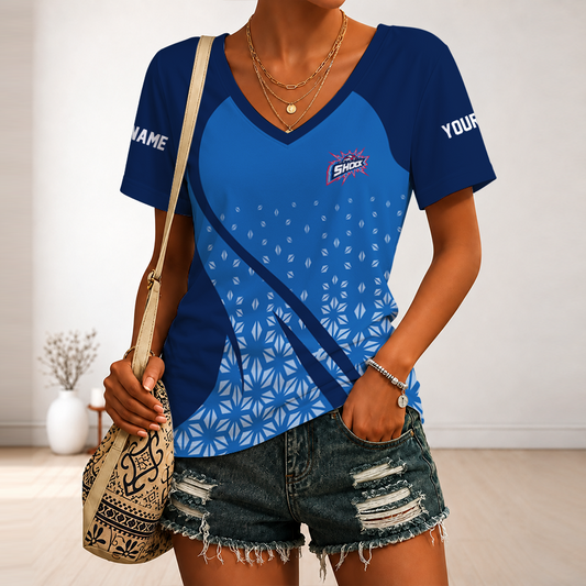 [FAN FAVORITE] NEW CUSTOMIZED WNBA15 DTS DETROIT SHOCK V-NECK FEMALE SHIRT