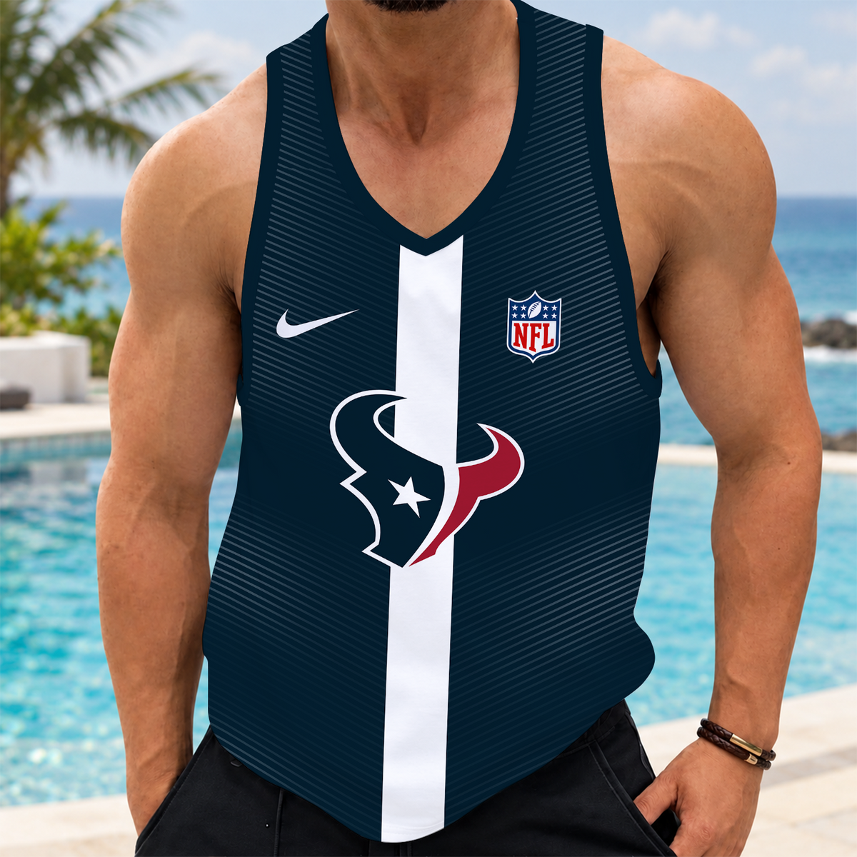 [SPECIAL OFFER] NEW CUSTOMIZED NFL15 HTT HOUSTON TEXANS UNISEX TANK TOP