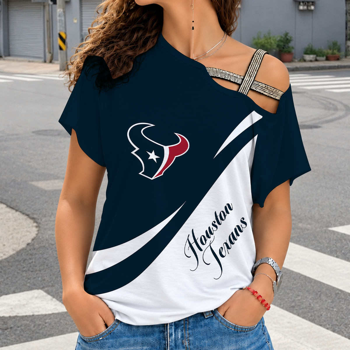 [SPECIAL OFFER] NEW CUSTOMIZED NFL15 HTT HOUSTON TEXANS SHOULDER SHIRT