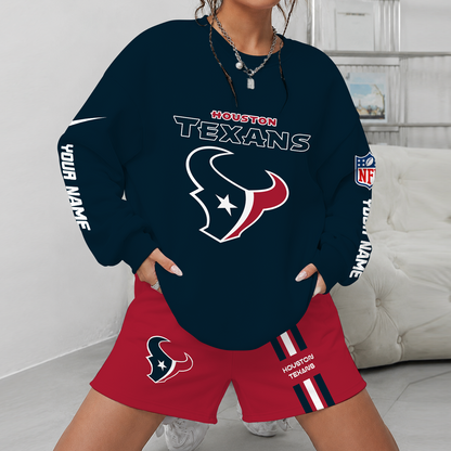 [SPECIAL OFFER] NEW CUSTOMIZED NFL15 HTT HOUSTON TEXANS UNISEX SWEATSHIRT & SHORTS SET