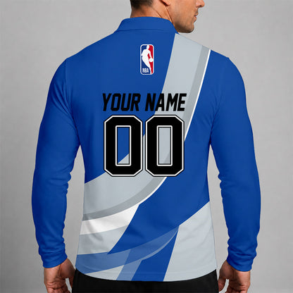 [HOT DEAL] NEW CUSTOMIZED NBA15 OMA ORLANDO MAGIC MEN LONG SLEEVE POLO
