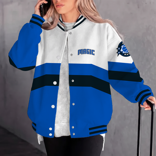 [HOT DEAL] NEW CUSTOMIZED NBA15 OMA ORLANDO MAGIC BASEBALL JACKET, SATIN VARSITY JACKET