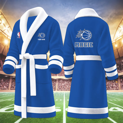 [HOT DEAL] NEW CUSTOMIZED NBA15 OMA ORLANDO MAGIC MULTICOLOR FLEECE BATHROBE