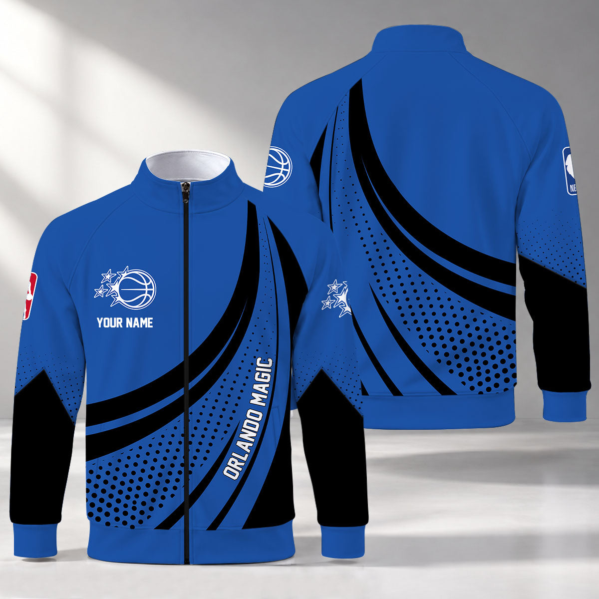 [HOT DEAL] NEW CUSTOMIZED NBA15 OMA ORLANDO MAGIC STAND COLLAR JACKET