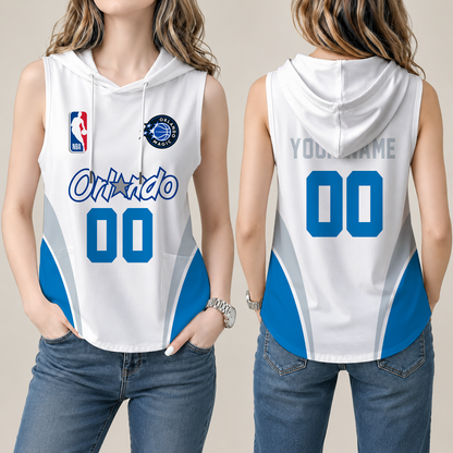 [HOT DEAL] NEW CUSTOMIZED NBA15 OMA ORLANDO MAGIC  WOMEN'S SLEEVELESS HOODED POCKET TANK TOP