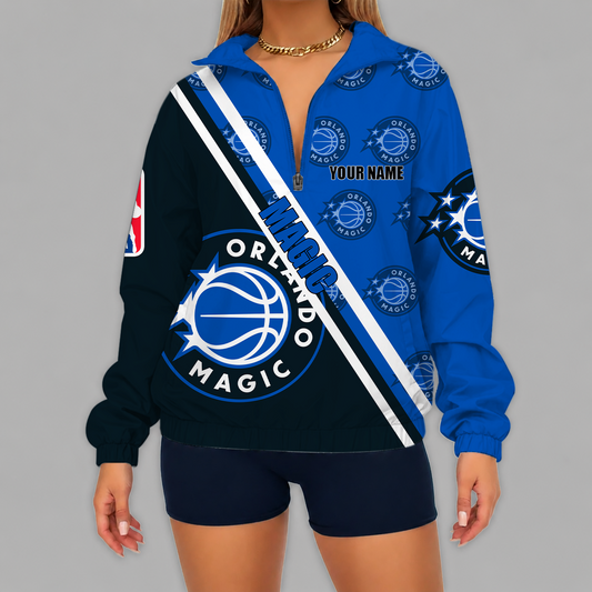 [HOT DEAL] NEW CUSTOMIZED NBA15 OMA ORLANDO MAGIC V-NECK ZIPPER SWEATSHIRT JACKET