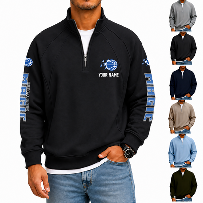 [HOT DEAL] NEW CUSTOMIZED NBA15 OMA ORLANDO MAGIC  MEN'S QUARTER ZIP PULLOVER
