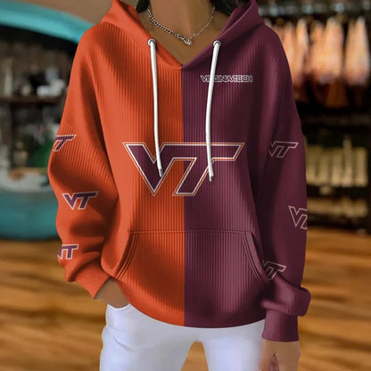 [FAN FAVORITE] NEW CUSTOMIZED NCAA FBS15 VTH VIRGINIA TECH HOKIES RIBBED HOODIE & SWEATSHIRT