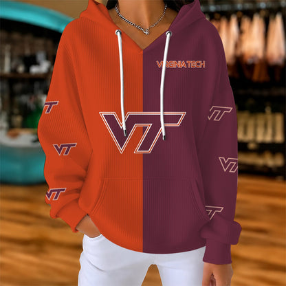 [FAN FAVORITE] NEW CUSTOMIZED NCAA FBS15 VTH VIRGINIA TECH HOKIES RIBBED HOODIE & SWEATSHIRT
