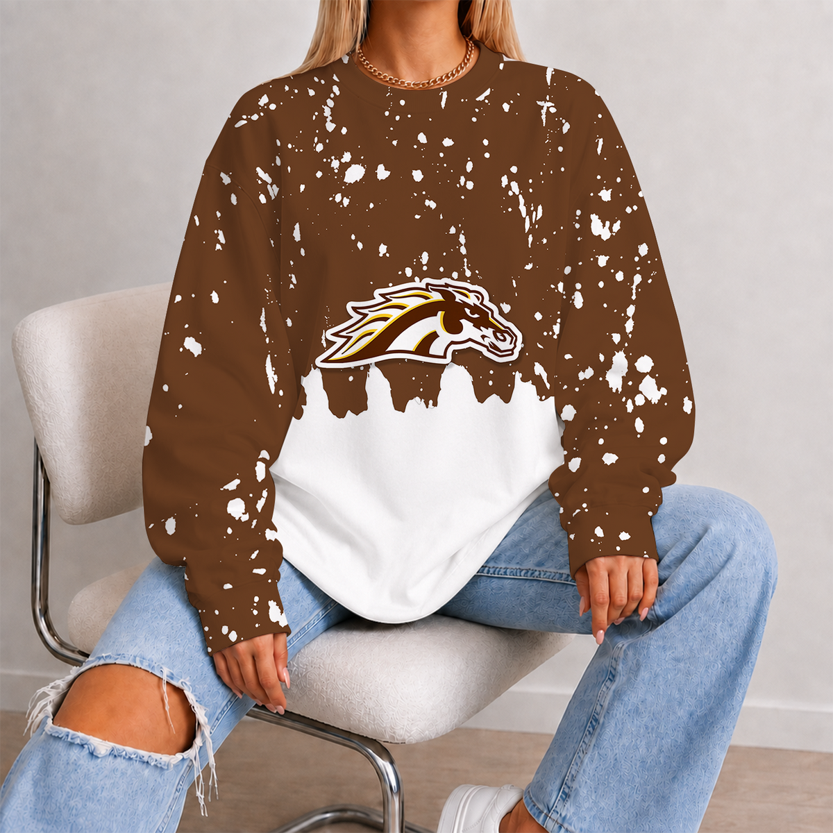[FAN FAVORITE] NEW CUSTOMIZED NCAA MFF15 WMB WESTERN MICHIGAN BRONCOS UNISEX SWEATSHIRT