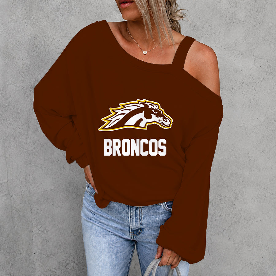 [FAN FAVORITE] NEW CUSTOMIZED NCAA MFF15 WMB WESTERN MICHIGAN BRONCOS DROP SHOULDER SWEATSHIRT