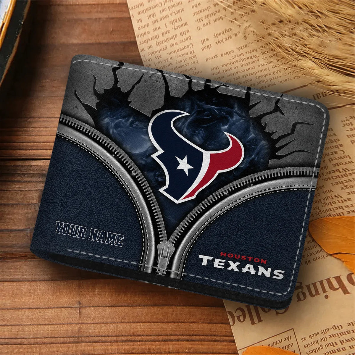 [SPECIAL OFFER] NEW CUSTOMIZED NFL15 HTT HOUSTON TEXANS LEATHER WALLET