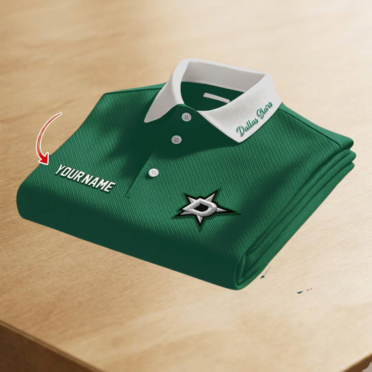 [SUPER SALE] NEW CUSTOMIZED NHL15 DLS DALLAS STARS POLO SHIRT