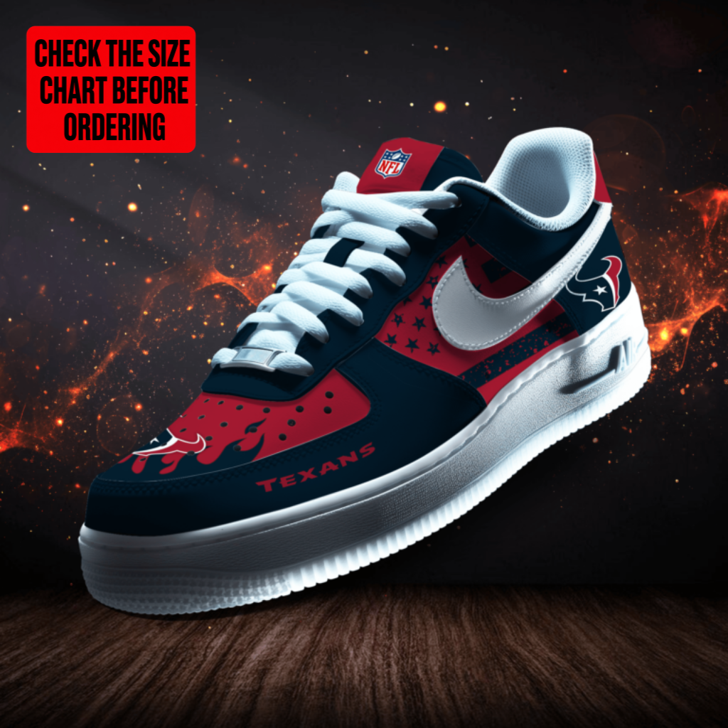 LIMITED EDITION - NEW CUSTOMIZED NFL15 HTT HOUSTON TEXANS AF1 SNEAKERS