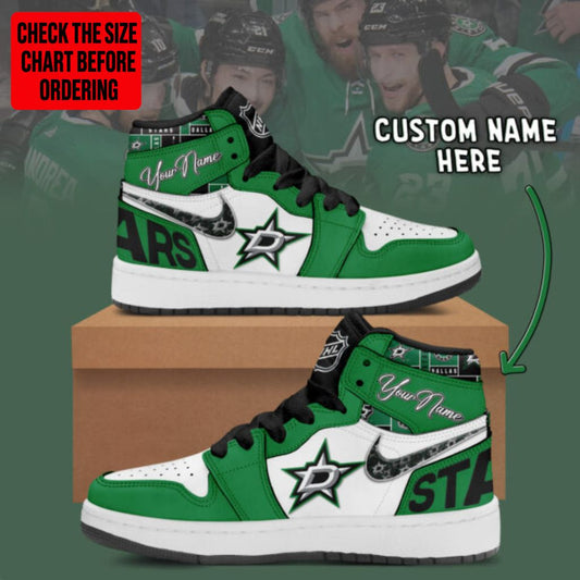 [SUPER SALE] NEW CUSTOMIZED NHL15 DLS DALLAS STARS AIR JORDAN SNEAKERS