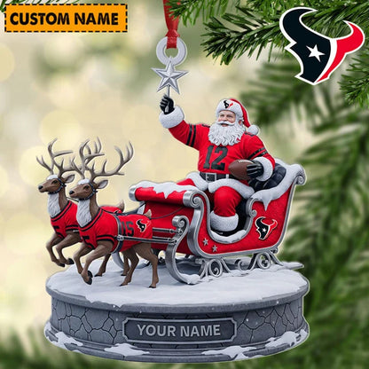 [SPECIAL OFFER] NEW CUSTOMIZED NFL15 HTT HOUSTON TEXANS CHRISTMAS ACRYLIC ORNAMENT