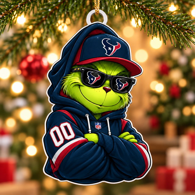 [SPECIAL OFFER] NEW CUSTOMIZED NFL15 HTT HOUSTON TEXANS CHRISTMAS ACRYLIC ORNAMENT