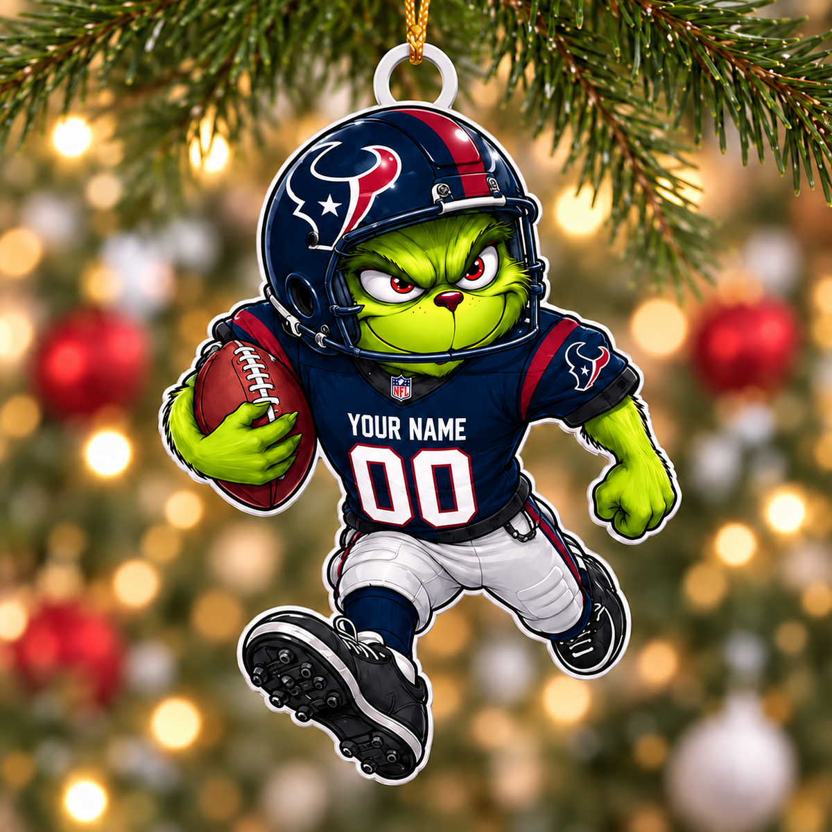 [SPECIAL OFFER] NEW CUSTOMIZED NFL15 HTT HOUSTON TEXANS CHRISTMAS ACRYLIC ORNAMENT