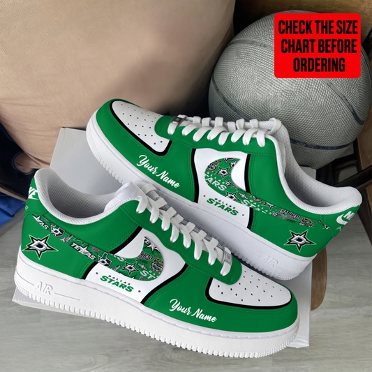 [SUPER SALE] NEW CUSTOMIZED NHL15 DLS DALLAS STARS AF1 SHOES