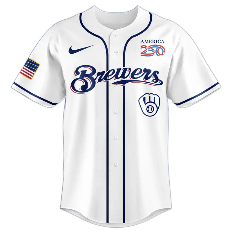 [FLASH SALE] NEW CUSTOMIZED MLB15 MBS MILWAUKEE BREWERS BASEBALL JERSEY