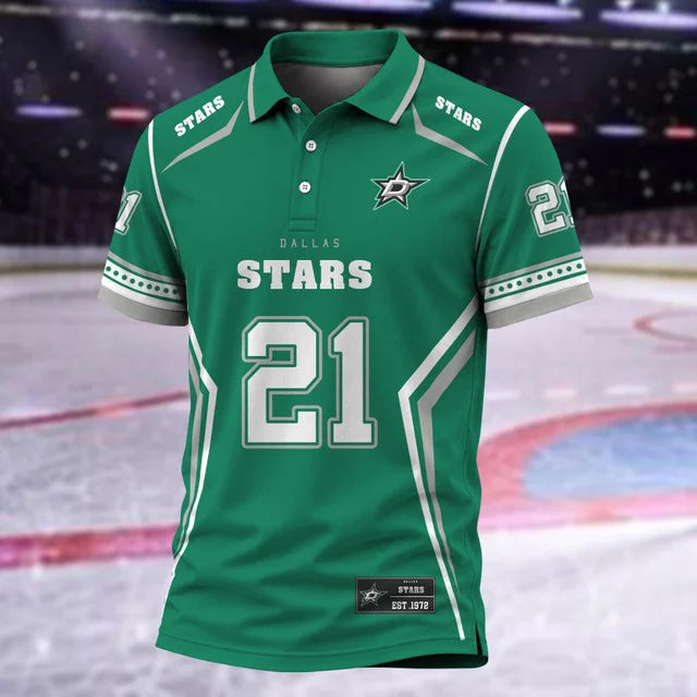 [SUPER SALE] NEW CUSTOMIZED NHL15 DLS DALLAS STARS POLO SHIRT