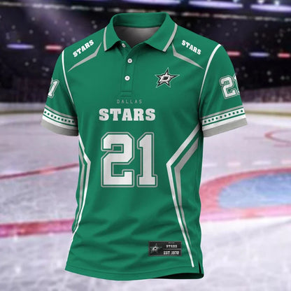 [SUPER SALE] NEW CUSTOMIZED NHL15 DLS DALLAS STARS POLO SHIRT