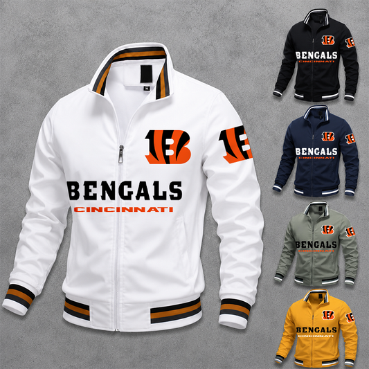 [SPECIAL OFFER] NEW CUSTOMIZED NFL16 CCB CINCINNATI BENGALS MULTICOLOR MEN'S CASUAL JACKET