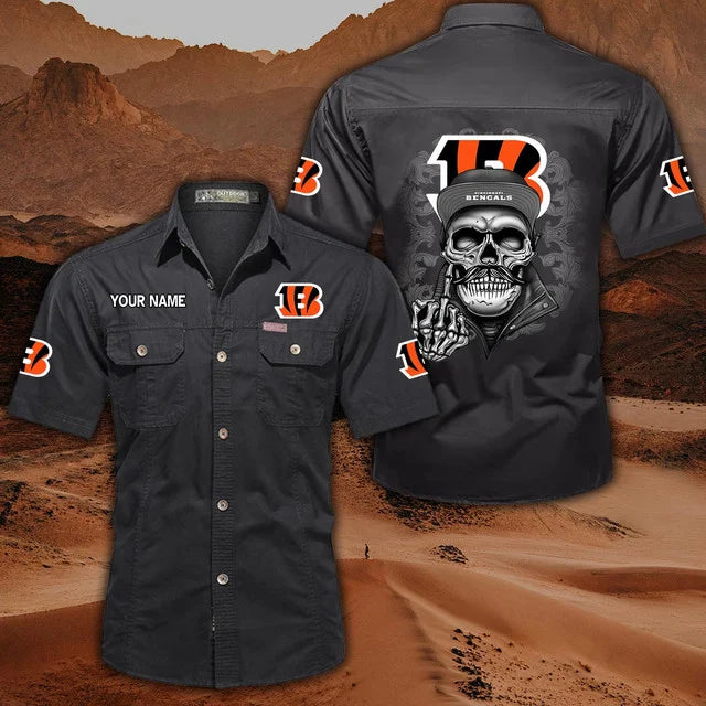 [SPECIAL OFFER] NEW CUSTOMIZED NFL16 CCB CINCINNATI BENGALS MUTICOLOR MEN'S CARGO SHIRT
