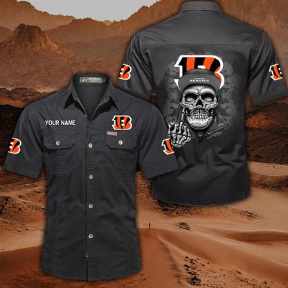 [SPECIAL OFFER] NEW CUSTOMIZED NFL16 CCB CINCINNATI BENGALS MUTICOLOR MEN'S CARGO SHIRT