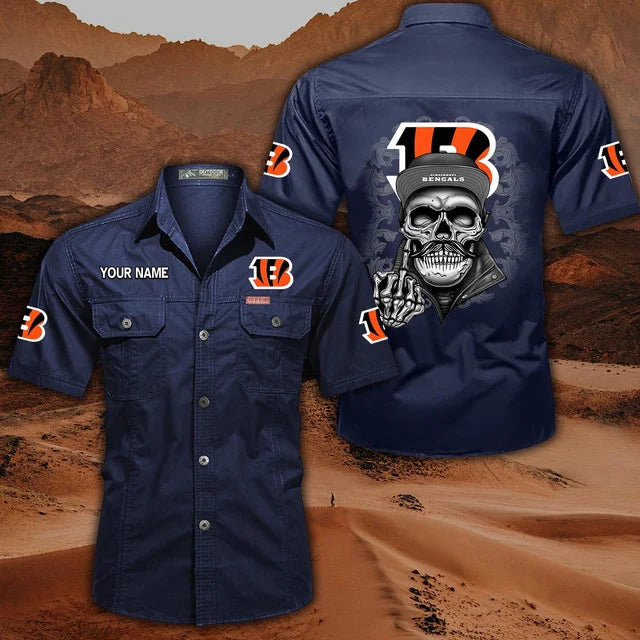 [SPECIAL OFFER] NEW CUSTOMIZED NFL16 CCB CINCINNATI BENGALS MUTICOLOR MEN'S CARGO SHIRT