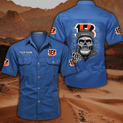 [SPECIAL OFFER] NEW CUSTOMIZED NFL16 CCB CINCINNATI BENGALS MUTICOLOR MEN'S CARGO SHIRT