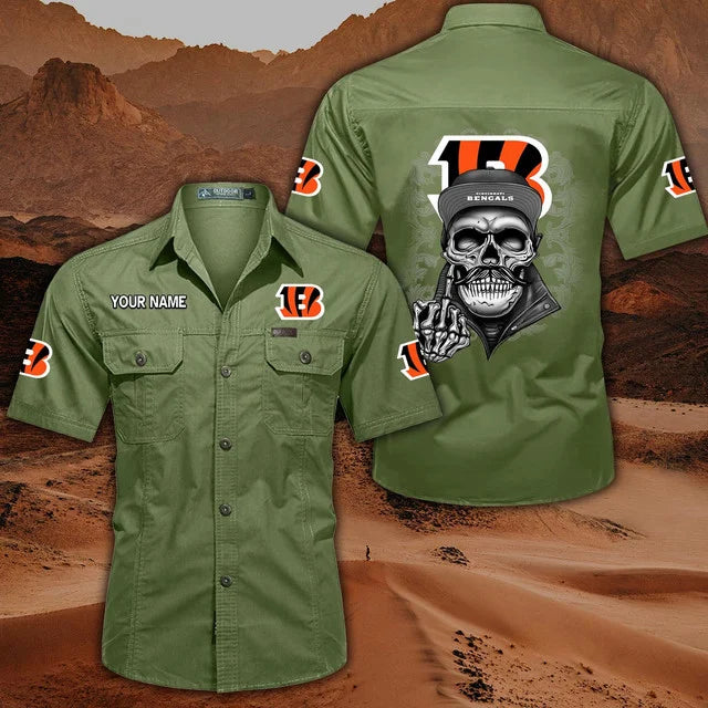 [SPECIAL OFFER] NEW CUSTOMIZED NFL16 CCB CINCINNATI BENGALS MUTICOLOR MEN'S CARGO SHIRT