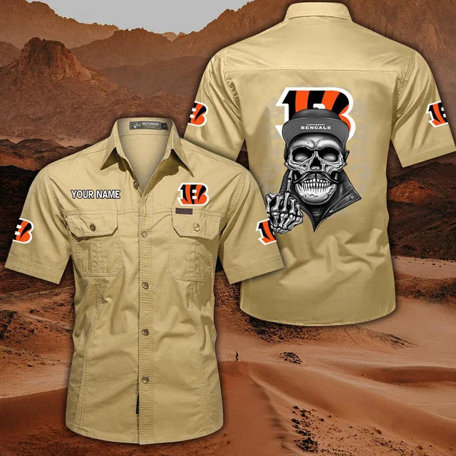 [SPECIAL OFFER] NEW CUSTOMIZED NFL16 CCB CINCINNATI BENGALS MUTICOLOR MEN'S CARGO SHIRT