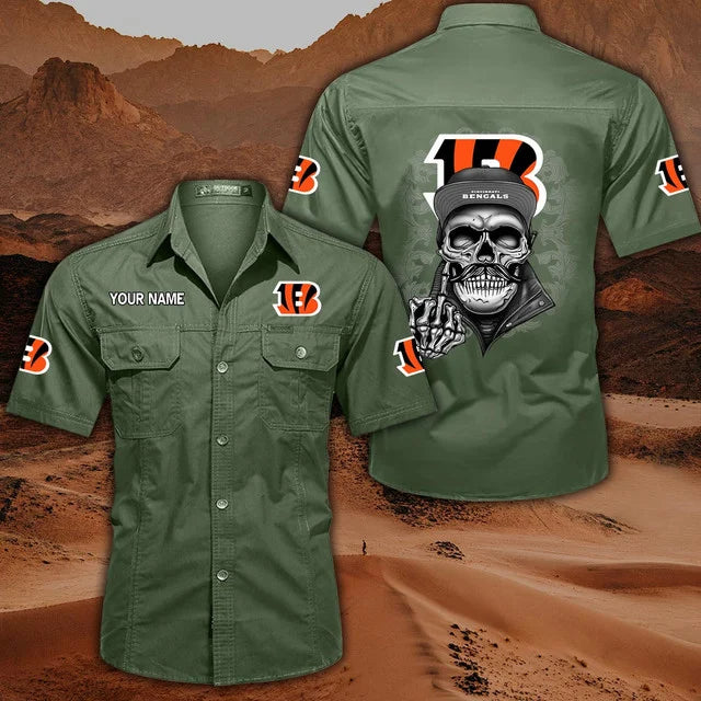 [SPECIAL OFFER] NEW CUSTOMIZED NFL16 CCB CINCINNATI BENGALS MUTICOLOR MEN'S CARGO SHIRT