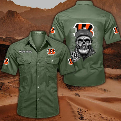 [SPECIAL OFFER] NEW CUSTOMIZED NFL16 CCB CINCINNATI BENGALS MUTICOLOR MEN'S CARGO SHIRT