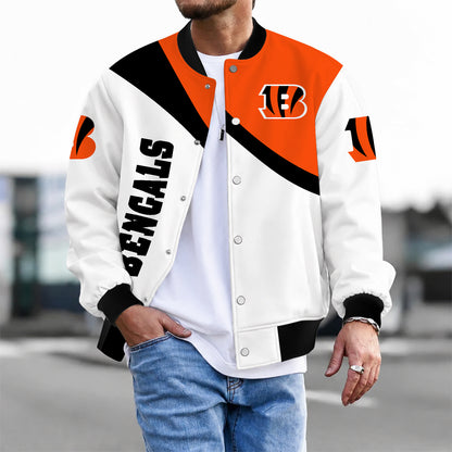 [SPECIAL OFFER] NEW CUSTOMIZED NFL16 CCB CINCINNATI BENGALS SATIN VARSITY & BASEBALL JACKET