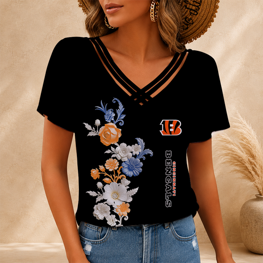 [SPECIAL OFFER] NEW CUSTOMIZED NFL16 CCB CINCINNATI BENGALS V-NECK SHIRT