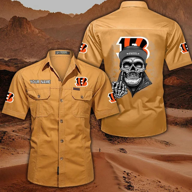 [SPECIAL OFFER] NEW CUSTOMIZED NFL16 CCB CINCINNATI BENGALS MUTICOLOR MEN'S CARGO SHIRT