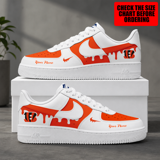[SPECIAL OFFER] NEW CUSTOMIZED NFL16 CCB CINCINNATI BENGALS AF1 SHOES
